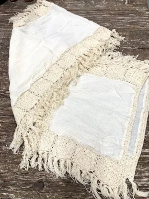 100% COTTON HAND CROCHET  PATCHWORK SCARF