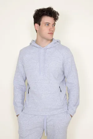 1897 Active Diamond Weave Hoodie for Men in Heather Grey | MJ895-LIGHTHEATHERGREY