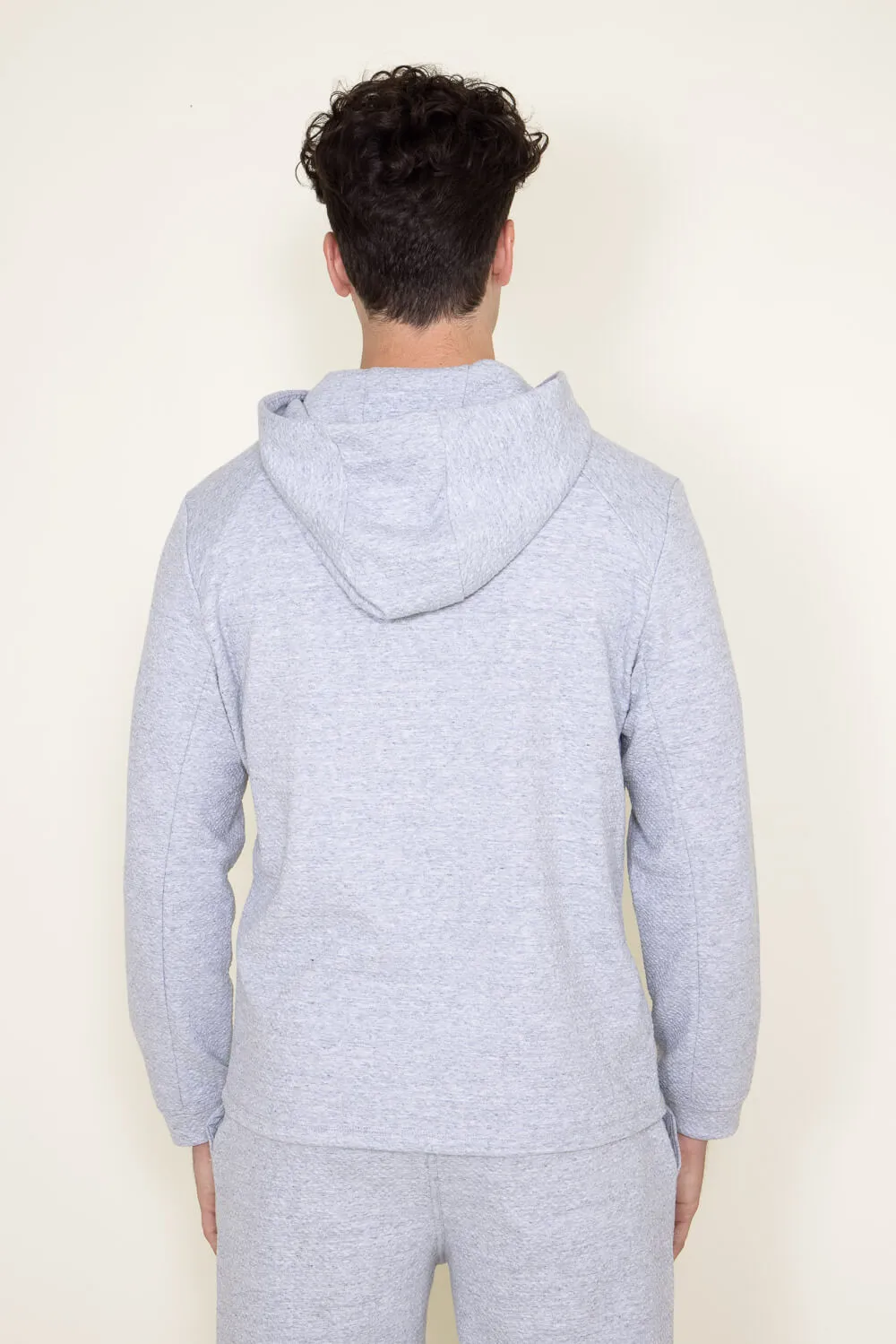 1897 Active Diamond Weave Hoodie for Men in Heather Grey | MJ895-LIGHTHEATHERGREY