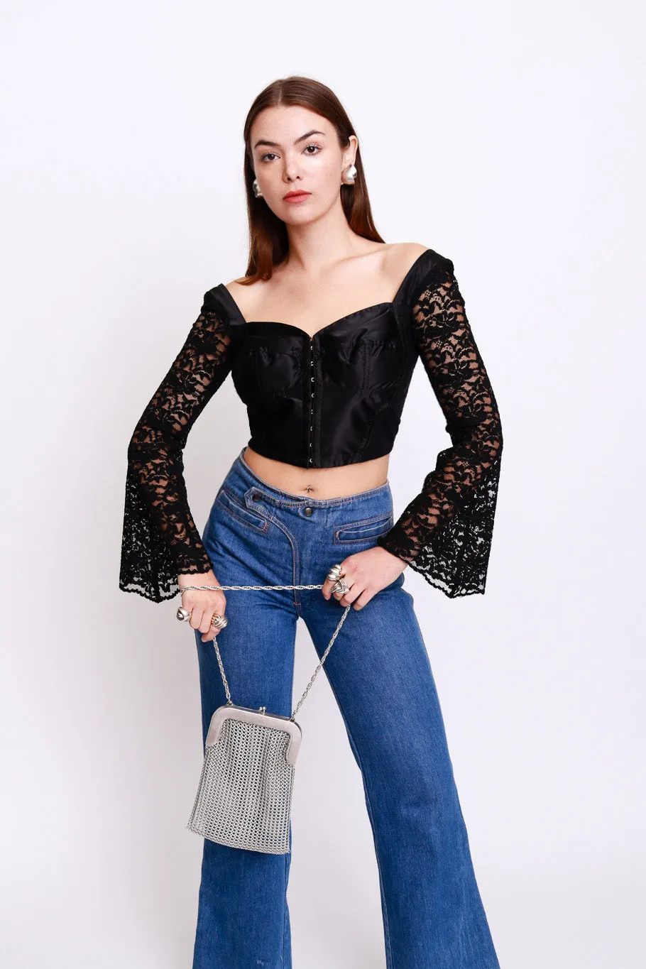 1993 S/S Satin & Lace Crop Bustier