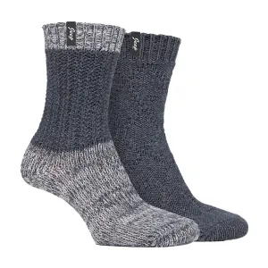2 Pack Women's Wool Blend Cable Knit Boot Socks, Outdoor Socks