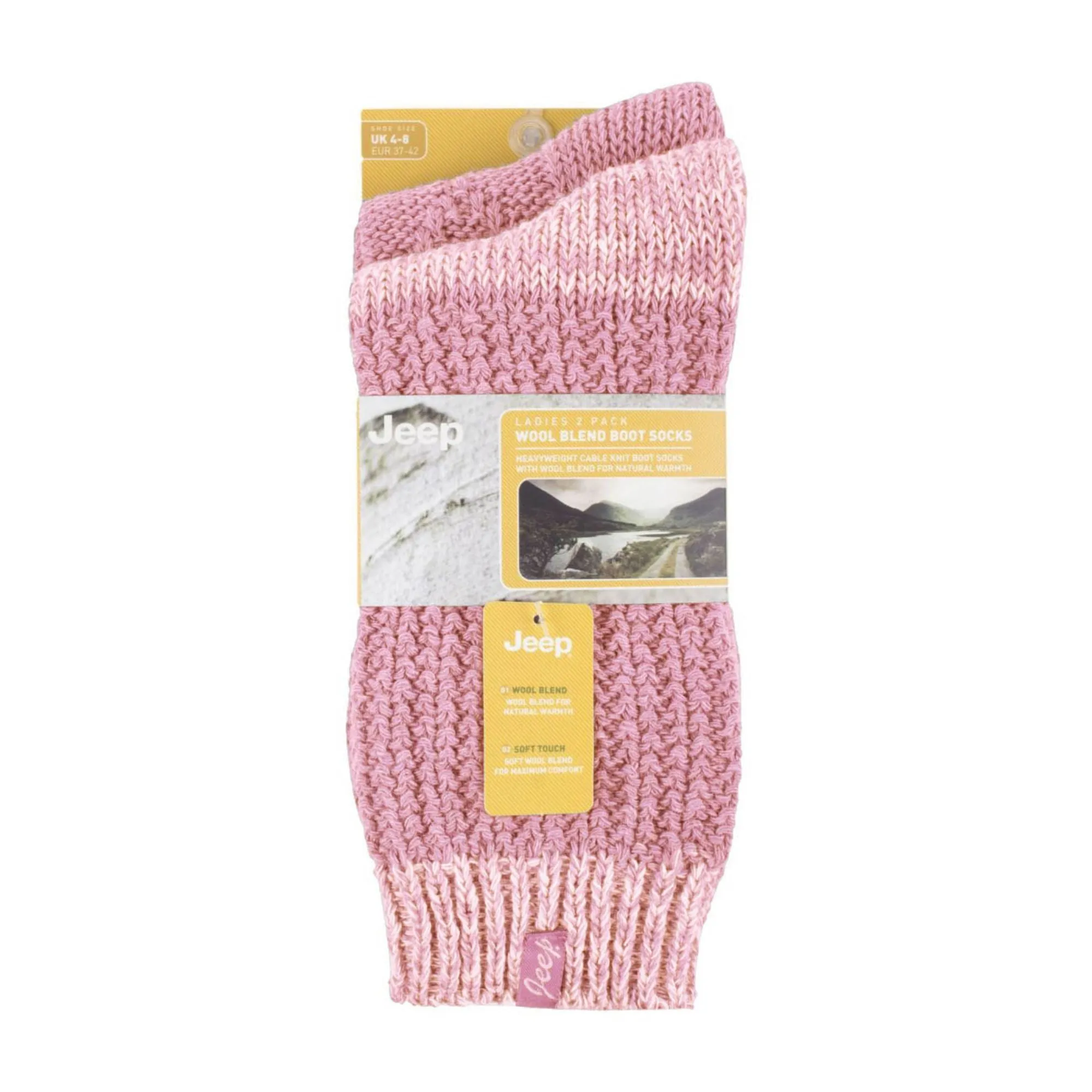 2 Pack Women's Wool Blend Cable Knit Boot Socks, Outdoor Socks