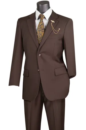 2 Piece Suit with 2″ Adjustable Waist Band (Brown) F-2C900