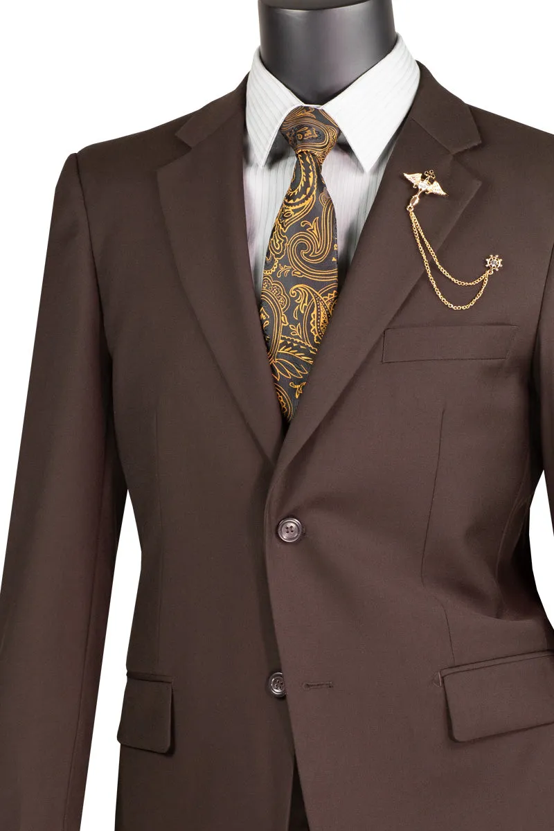 2 Piece Suit with 2″ Adjustable Waist Band (Brown) F-2C900