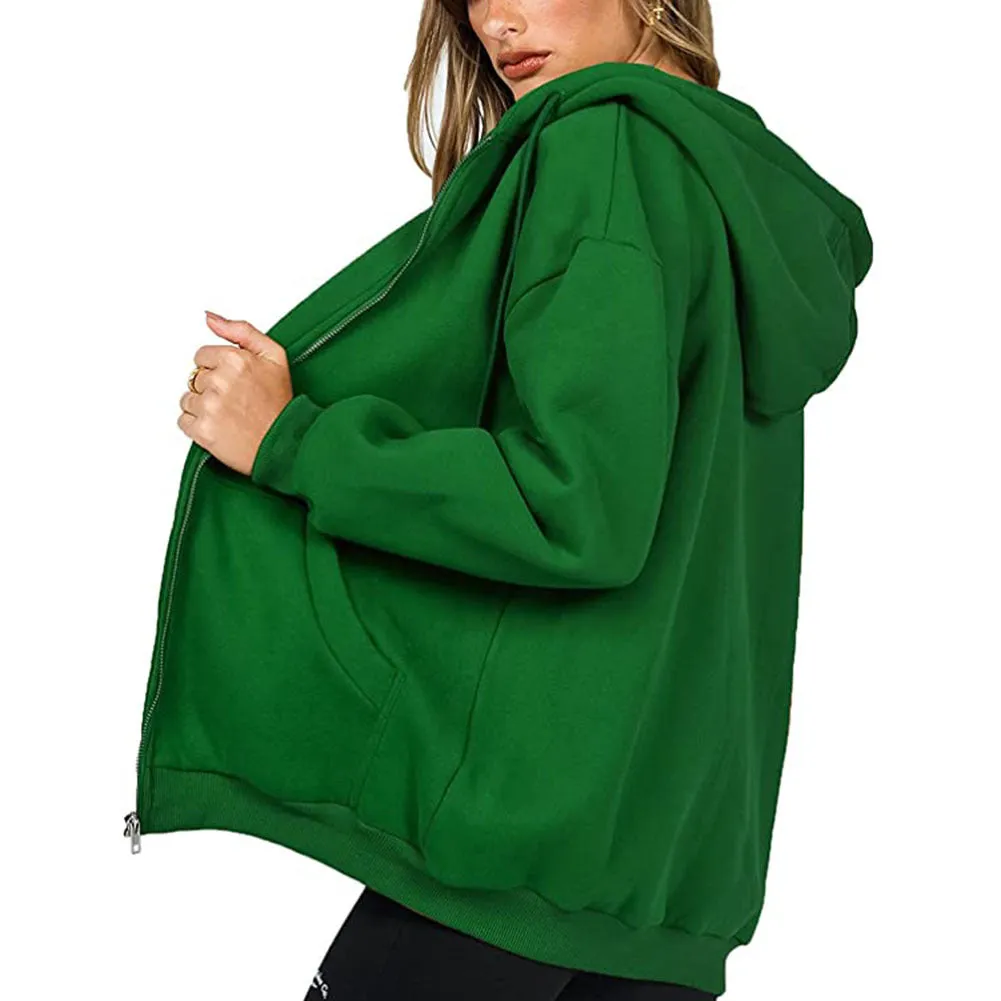 2023 Autumn Custom Essential Blank Zipper Hoodie Full Face Zip up Plain Sweatsuit for Women Hoodies