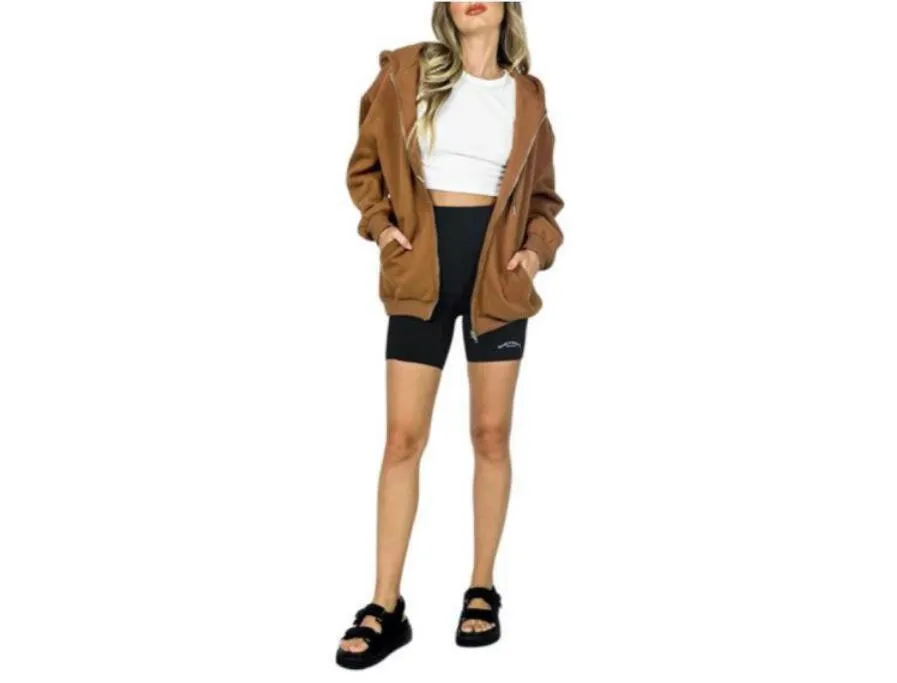 2023 Autumn Custom Essential Blank Zipper Hoodie Full Face Zip up Plain Sweatsuit for Women Hoodies