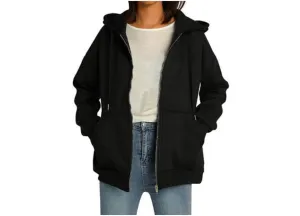 2023 Autumn Custom Essential Blank Zipper Hoodie Full Face Zip up Plain Sweatsuit for Women Hoodies