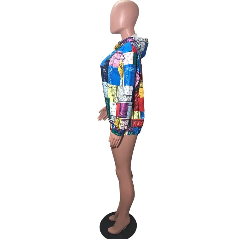 30 Pieces) Multicolor Graphic Print Long Sleeve Hoodie