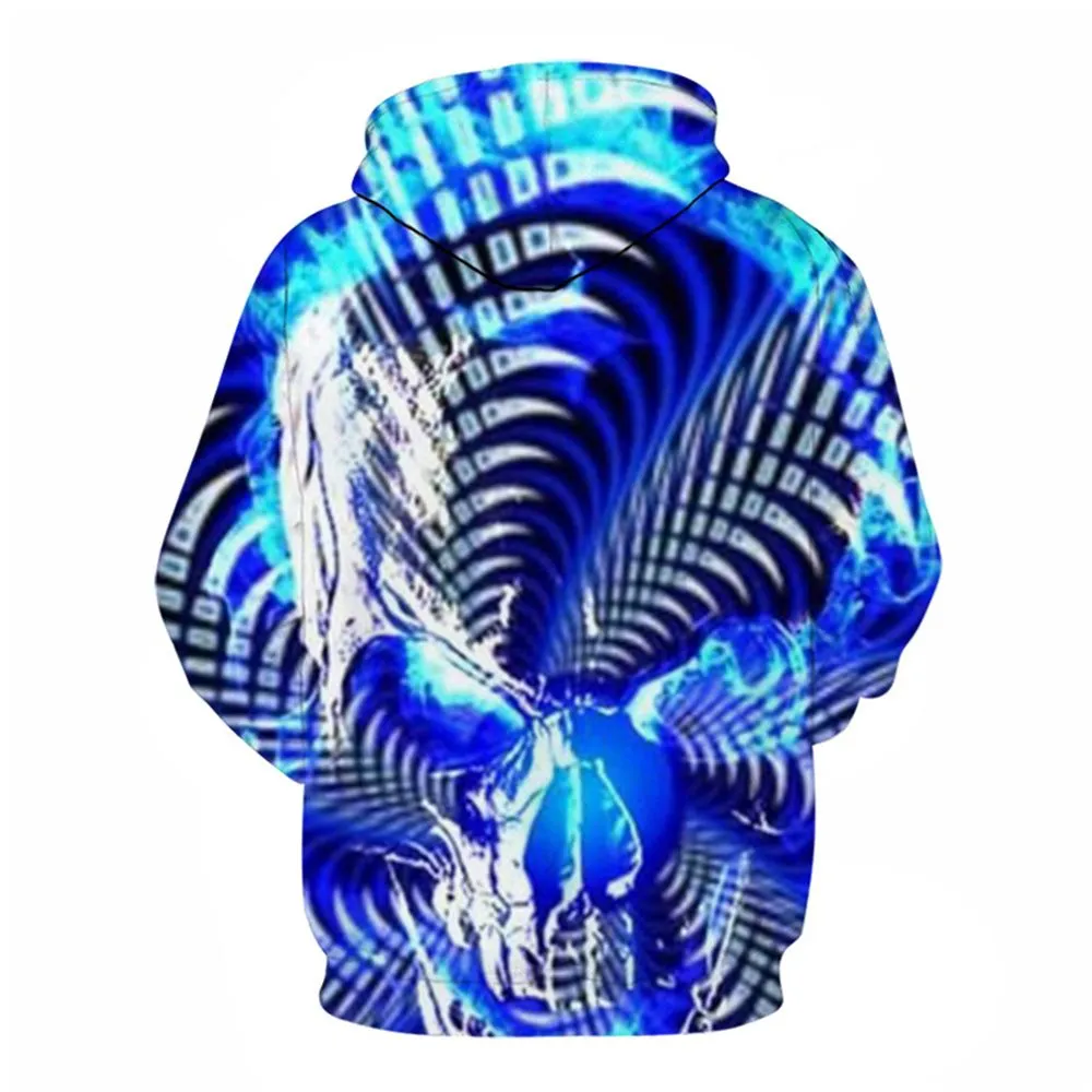 3D Graphic Printed Hoodies Skeleton