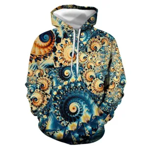 3D Graphic Printed Hoodies Spiral