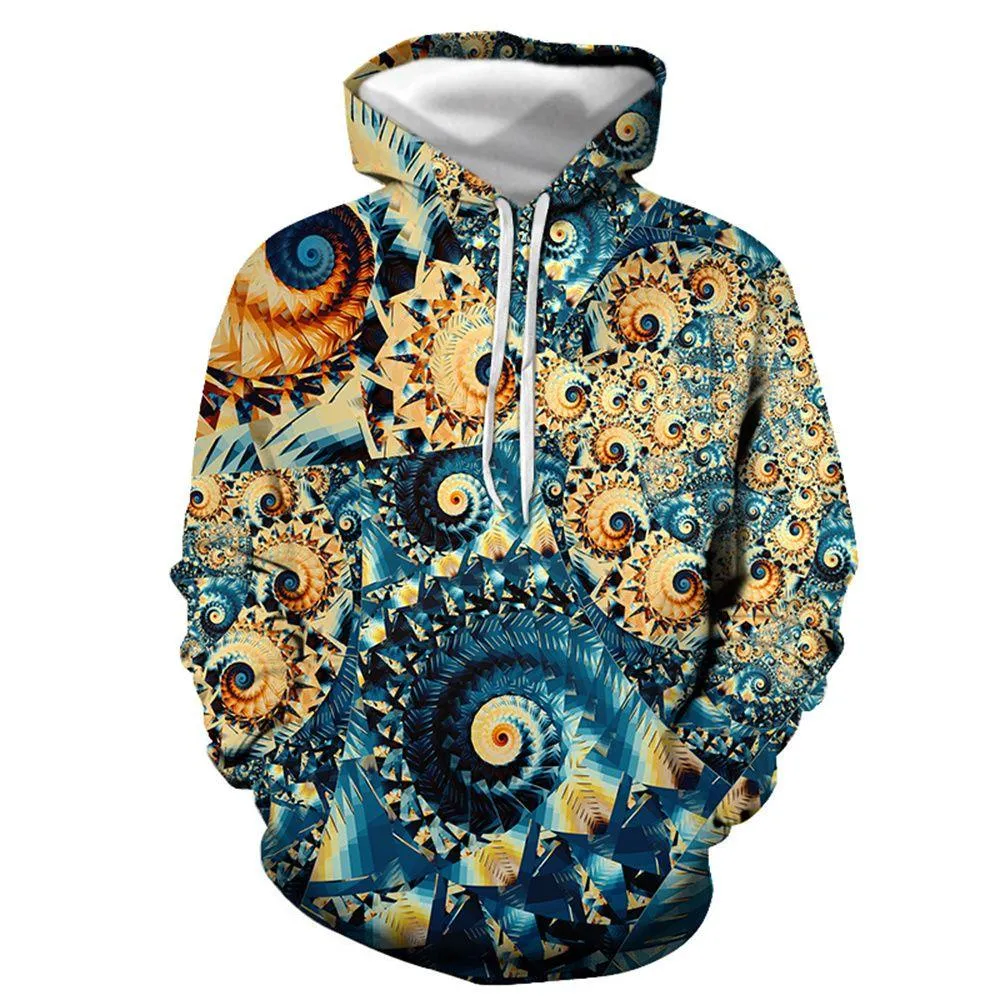 3D Graphic Printed Hoodies Spiral