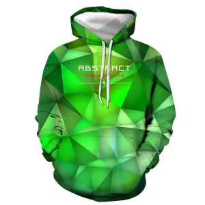 3D Graphic Printed Hoodies The Green Square