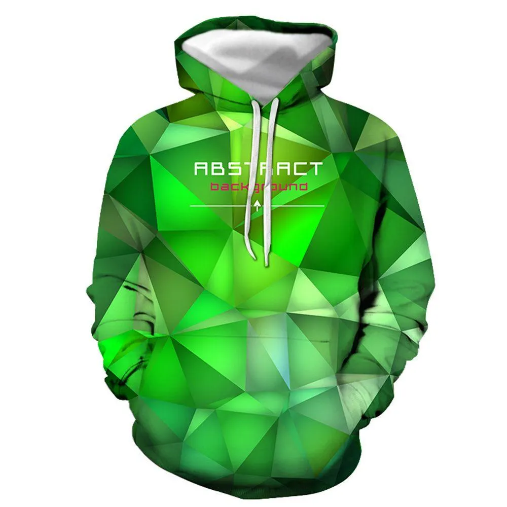 3D Graphic Printed Hoodies The Green Square
