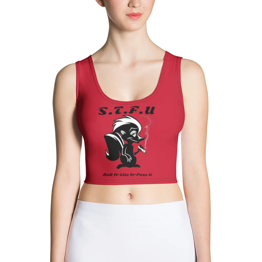 420 Skunk Fitted Crop Top - Red
