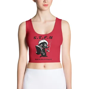 420 Skunk Fitted Crop Top - Red