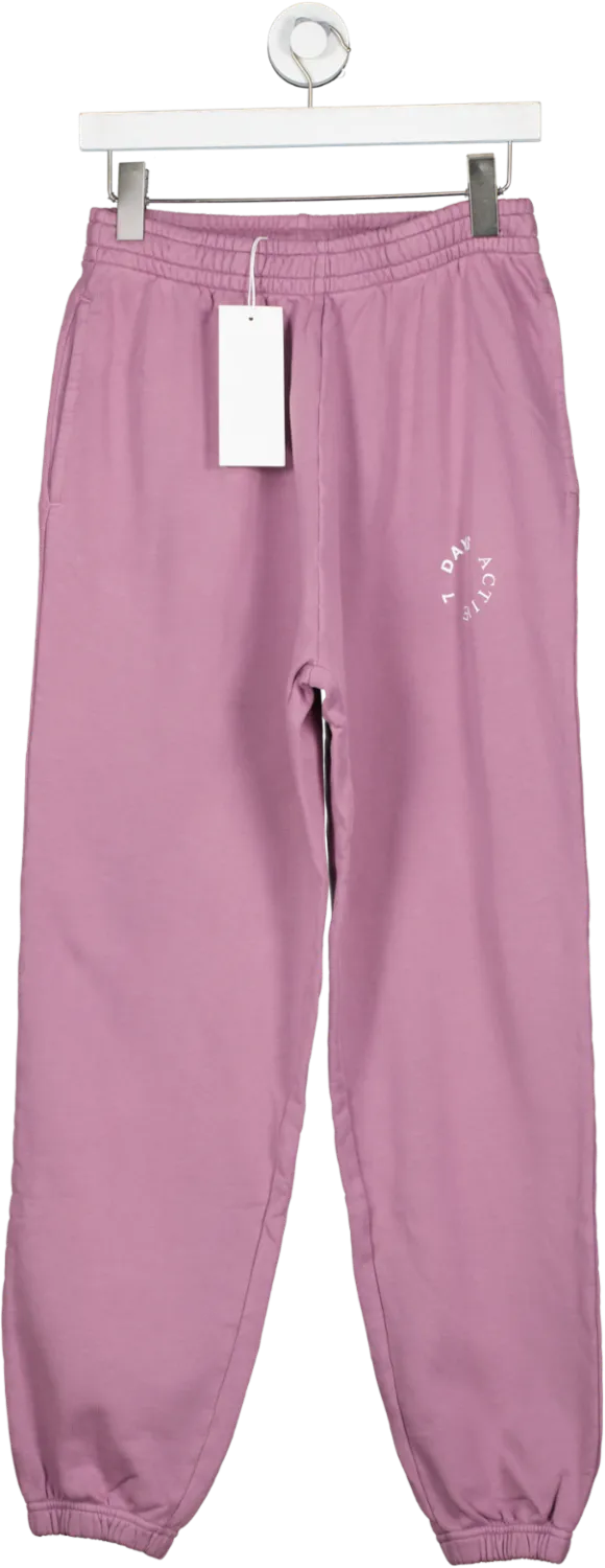7 Days Active Dusty Lilac 100% Organic Soft Cotton Monday Joggers UK M