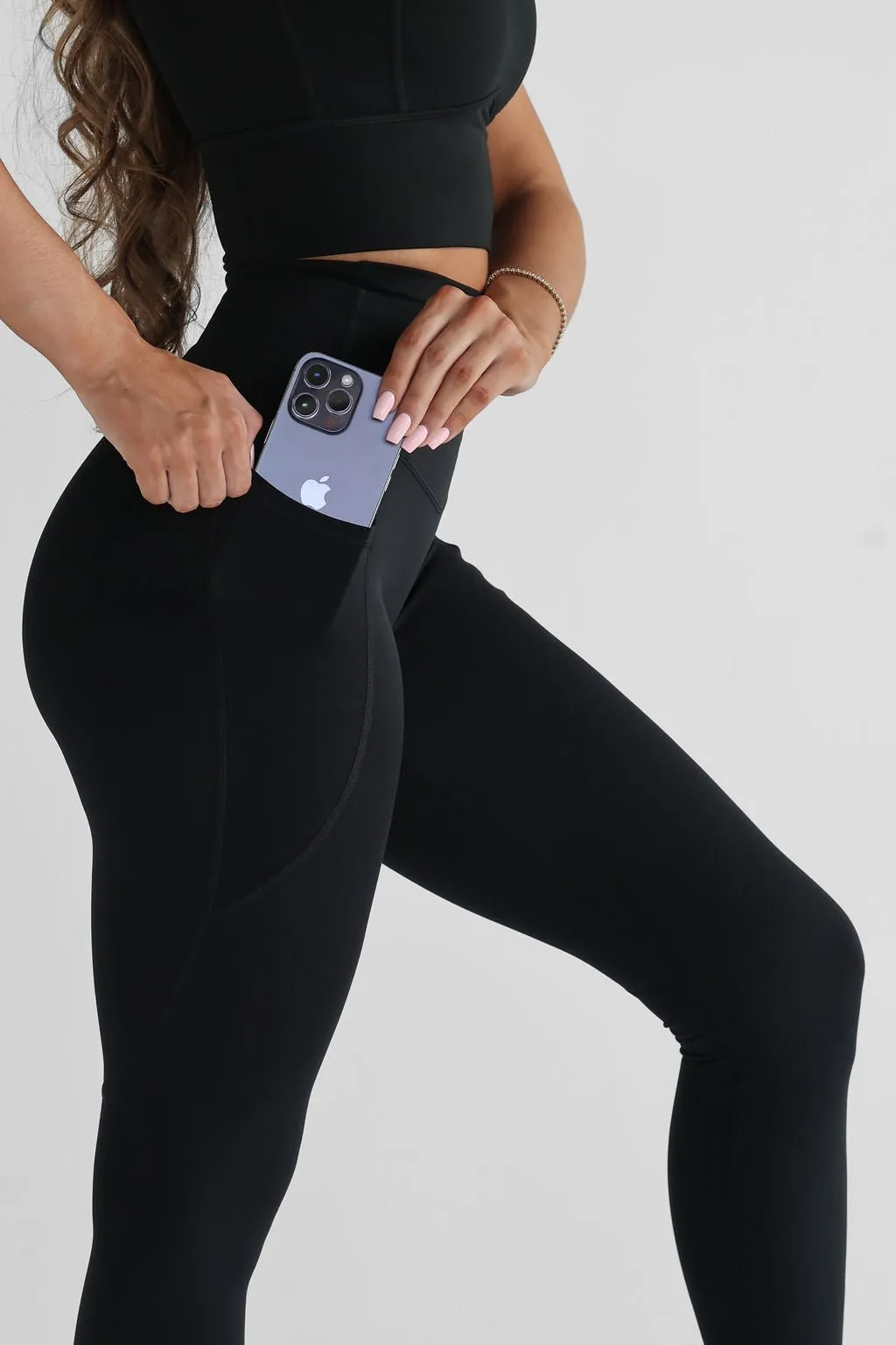 7/8 Pocket Leggings - Black