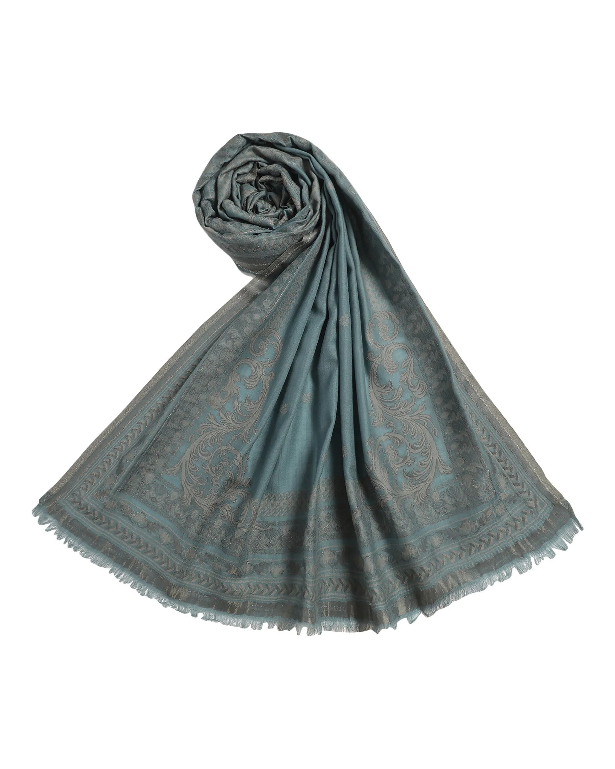 Aadila Majestic Wool Elegance Woven Design Shawl
