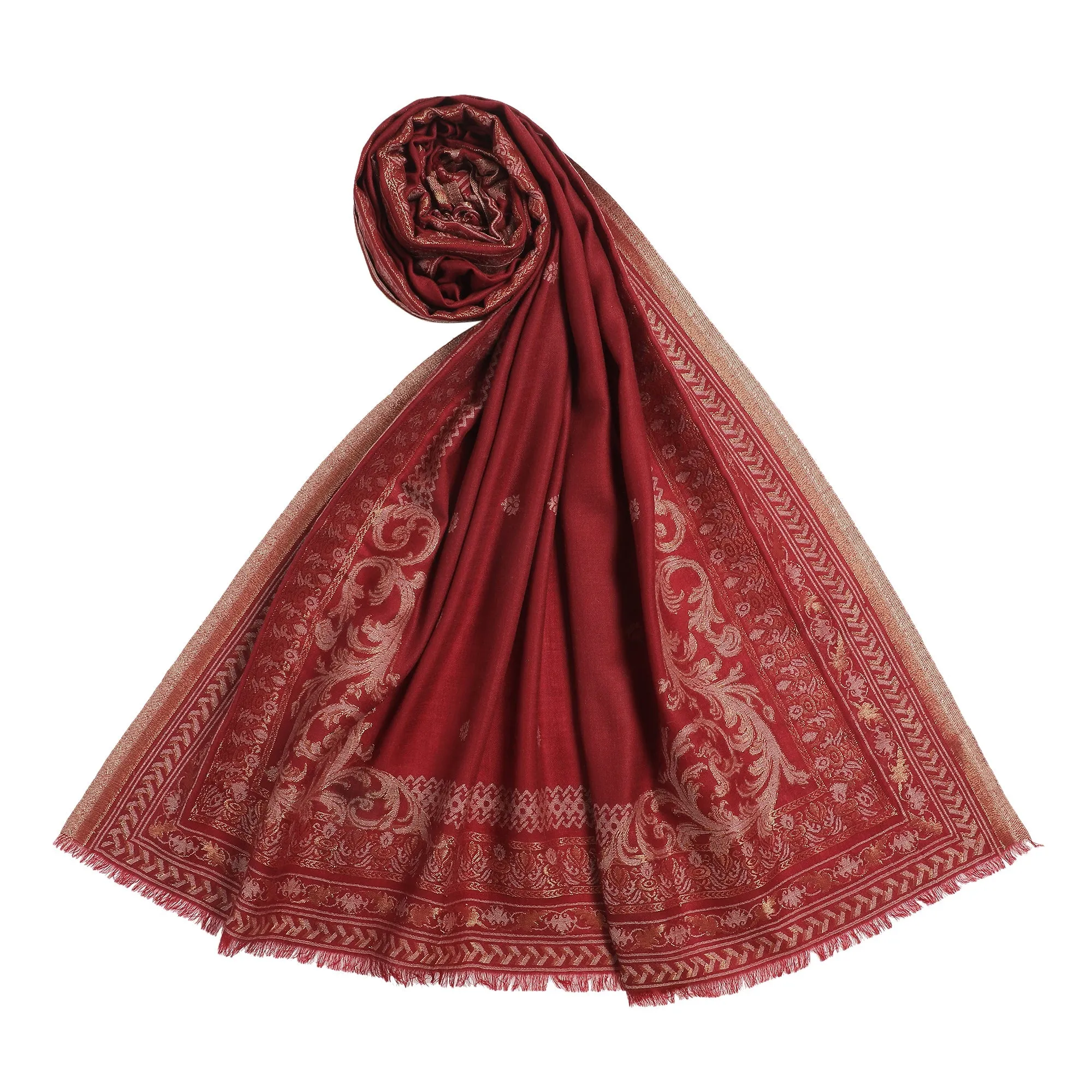 Aadila Majestic Wool Elegance Woven Design Shawl