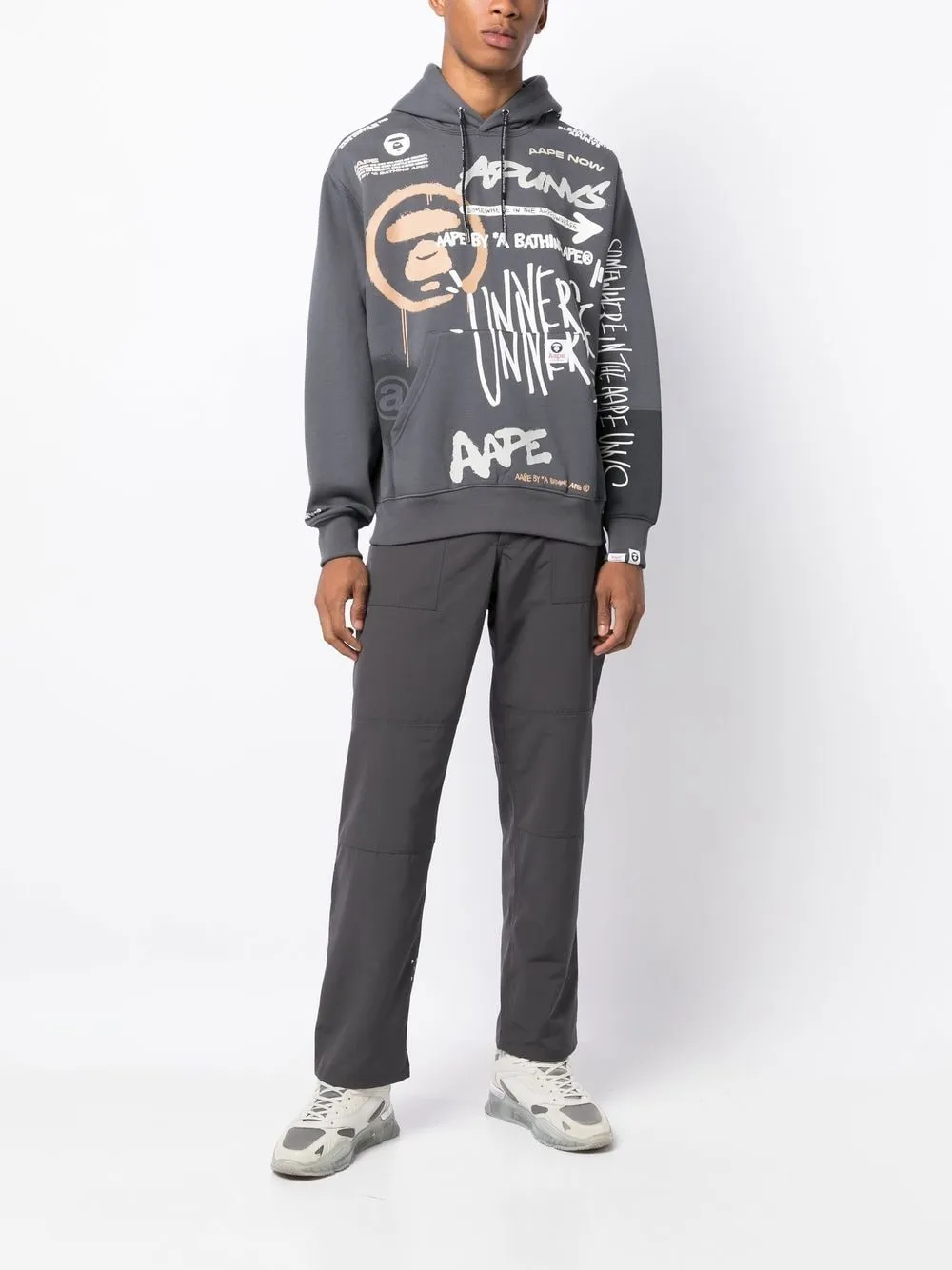 AAPE BY *A BATHING APE® graffiti-print drawstring hoodie
