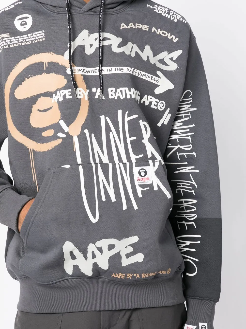 AAPE BY *A BATHING APE® graffiti-print drawstring hoodie