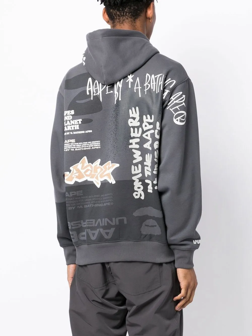 AAPE BY *A BATHING APE® graffiti-print drawstring hoodie