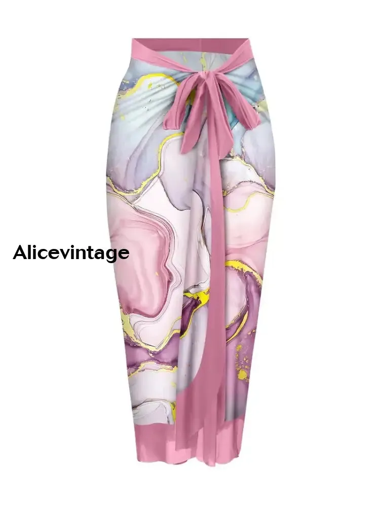 Abstract Art Print Halter Two Piece Swimsuits
