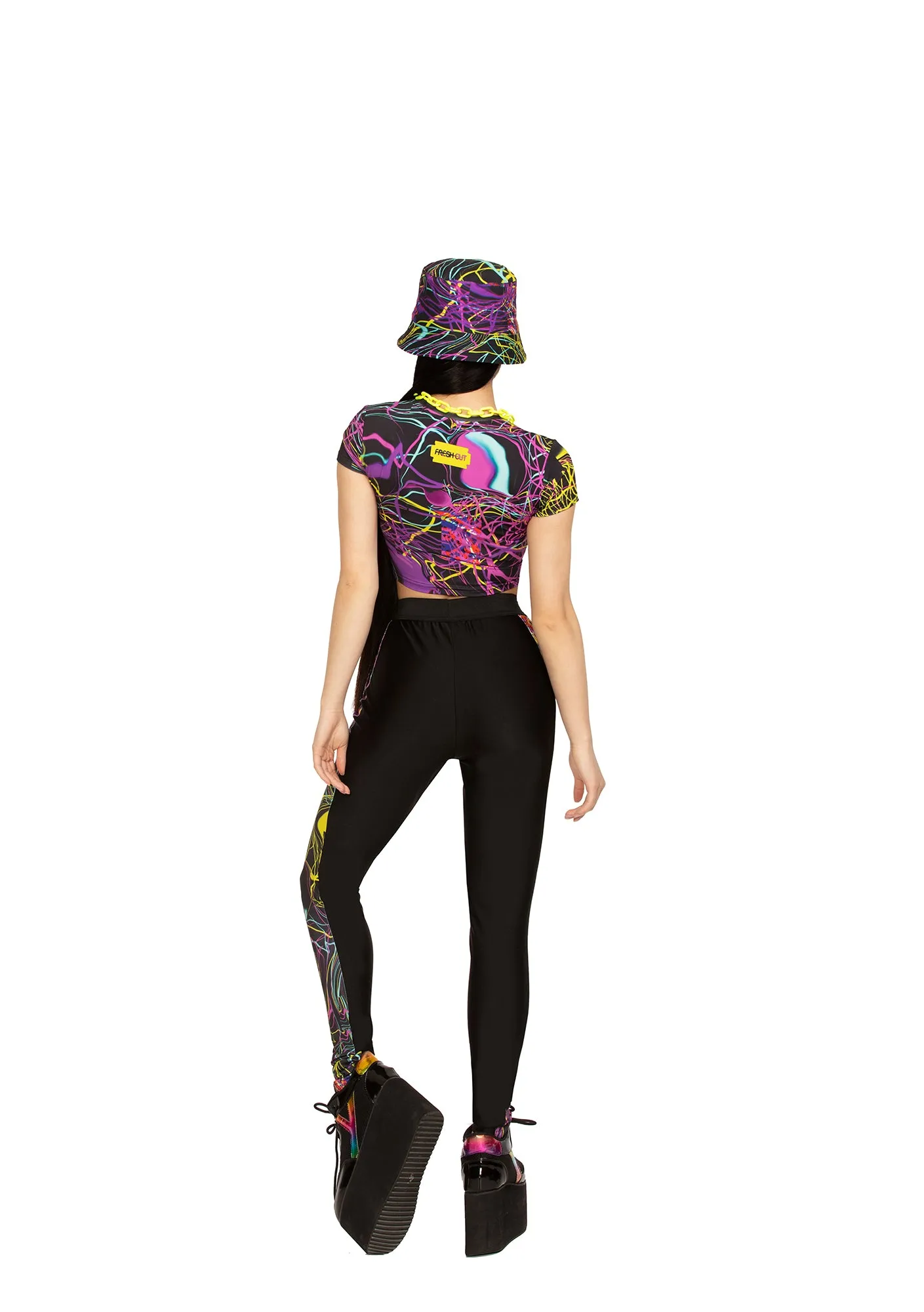 Acid Trip leggings with printed side-stripes