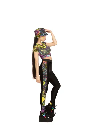 Acid Trip leggings with printed side-stripes