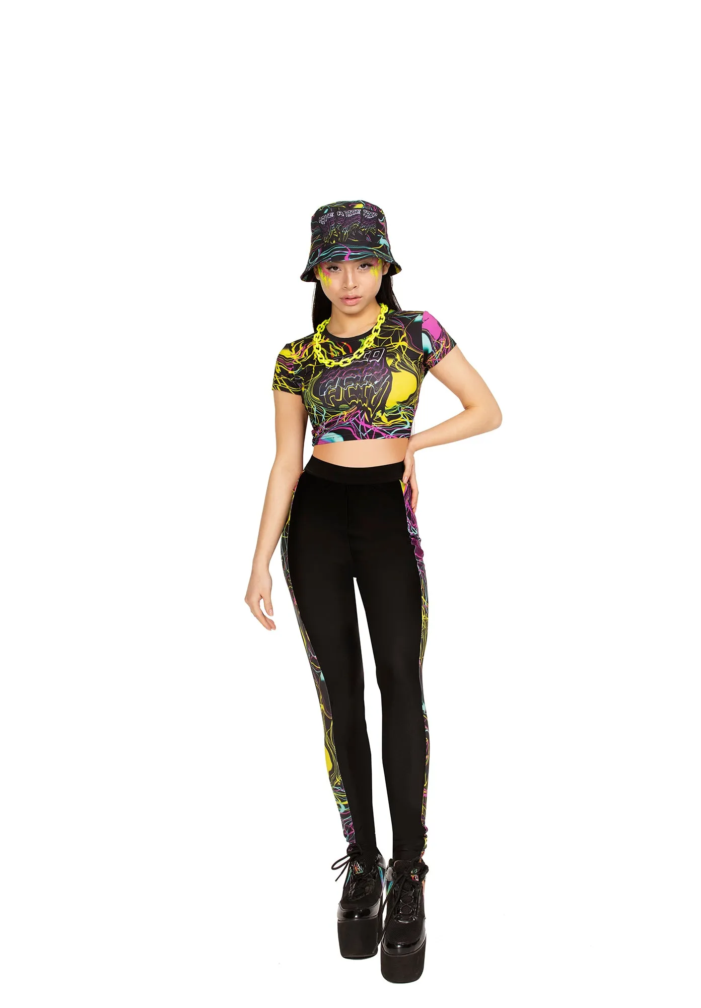 Acid Trip leggings with printed side-stripes