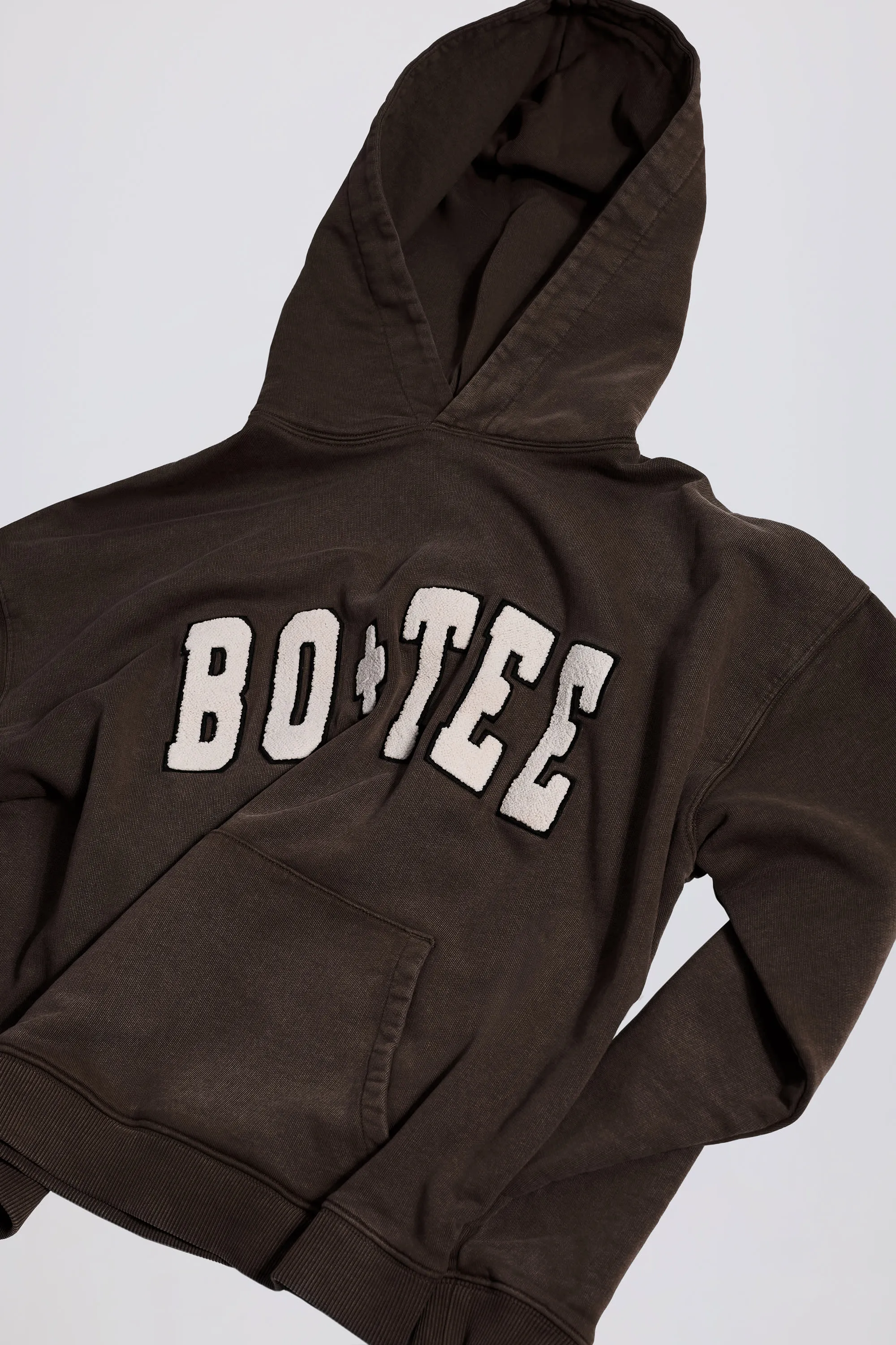 Acid Wash Oversized Hoodie in Brown