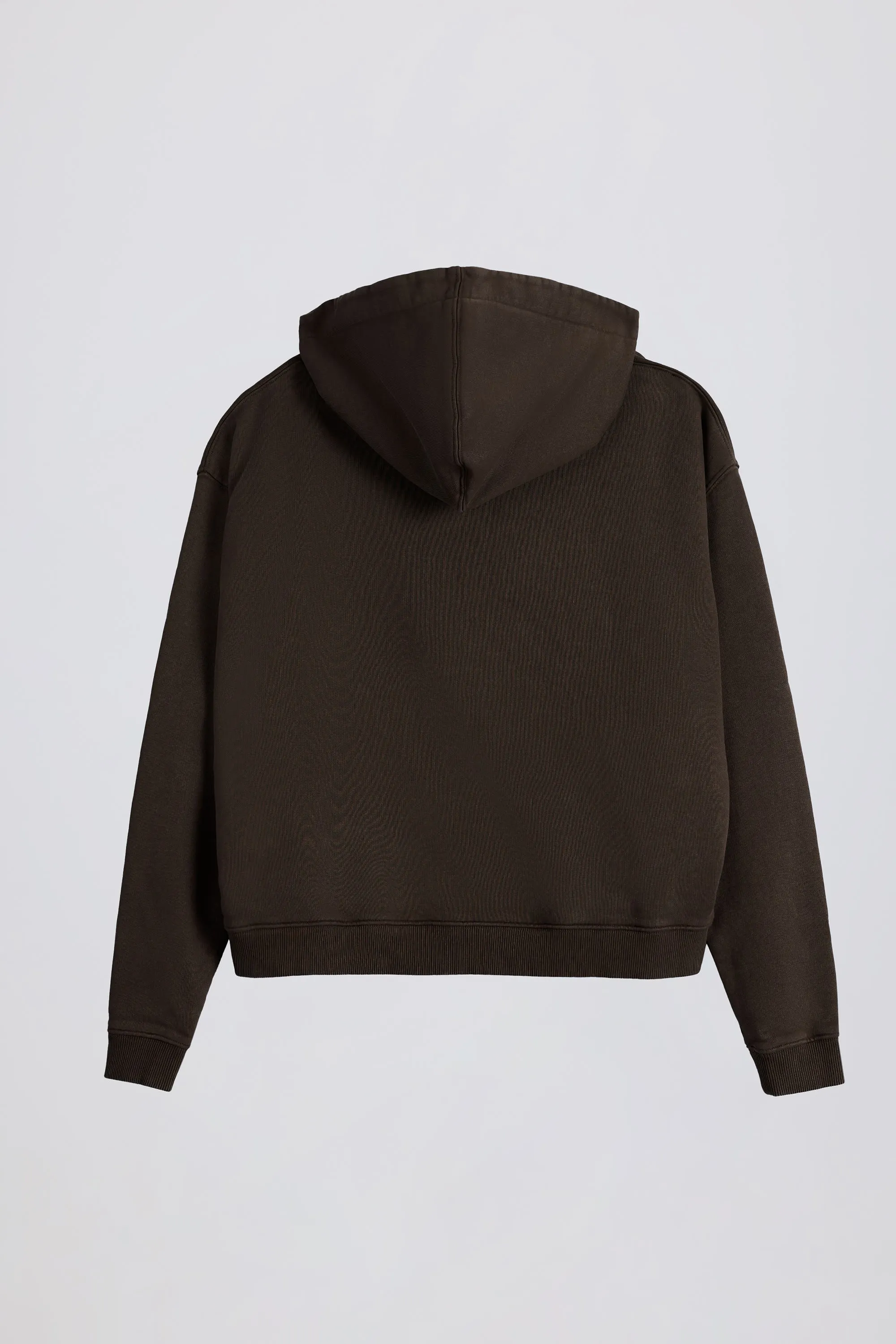 Acid Wash Oversized Hoodie in Brown