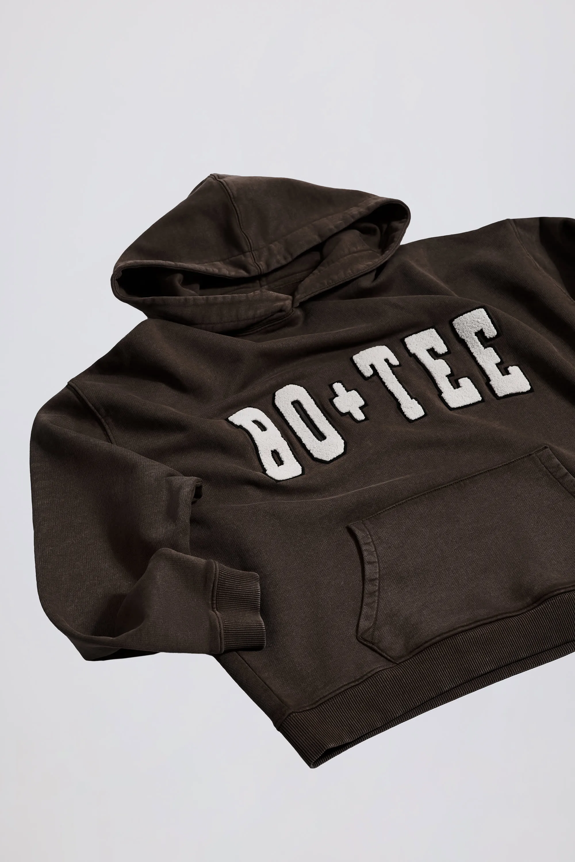 Acid Wash Oversized Hoodie in Brown