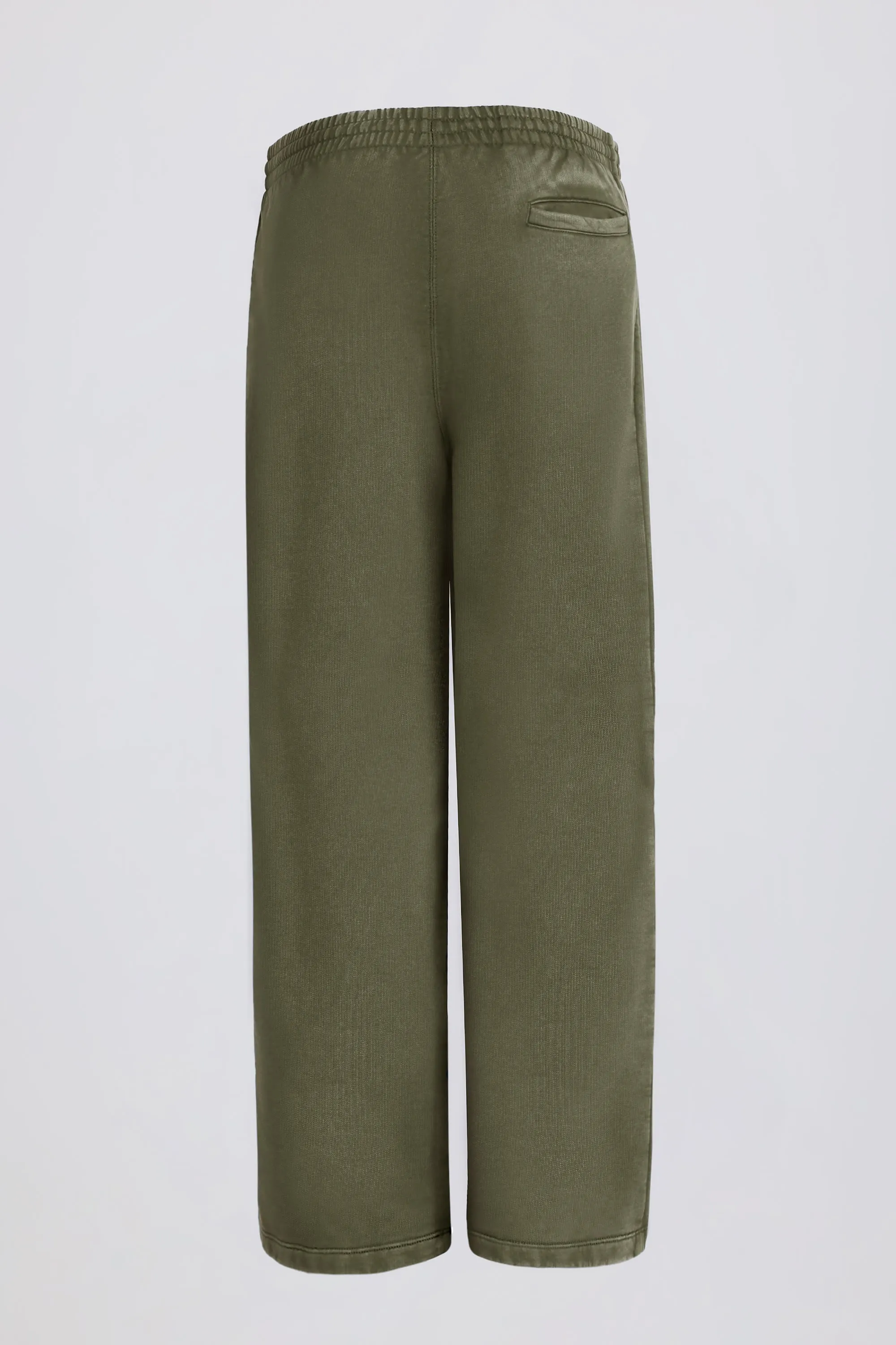 Acid Wash Wide-Leg Joggers in Light Green