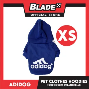 Adidog Pet Clothes Hoodies, Dog Winter Hoodies Apparel Puppy Cute Warm Hoodies Coat Sweater (Blue)