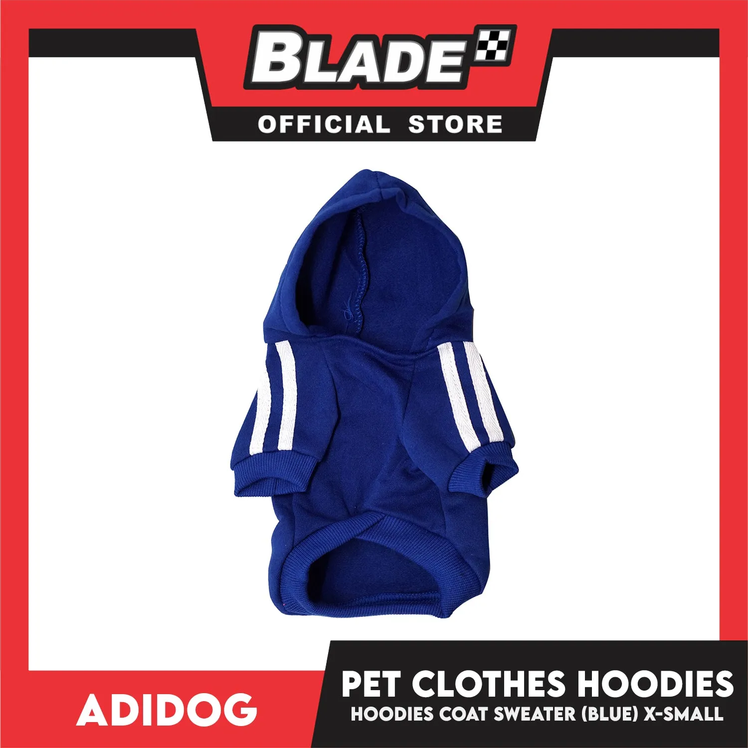 Adidog Pet Clothes Hoodies, Dog Winter Hoodies Apparel Puppy Cute Warm Hoodies Coat Sweater (Blue)