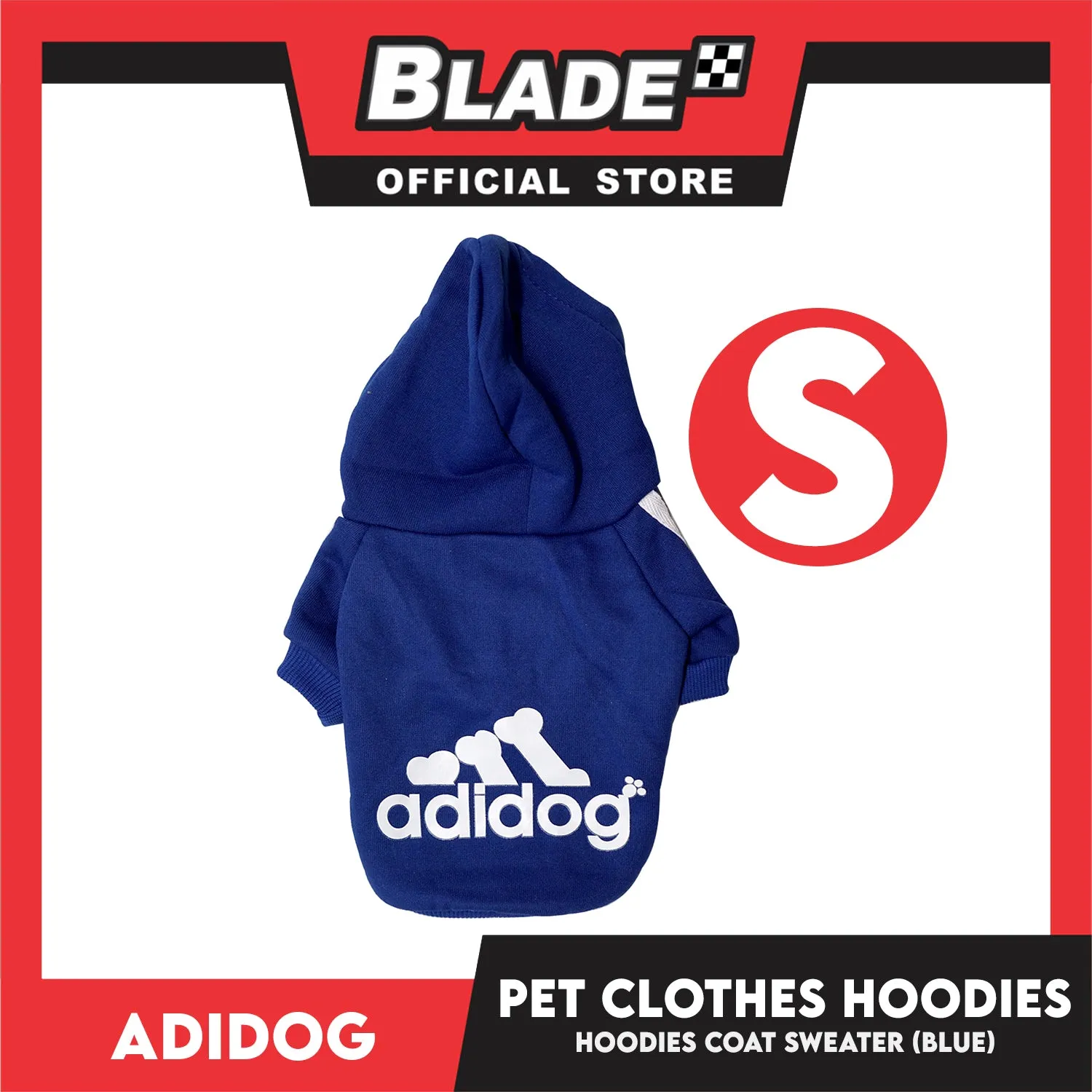 Adidog Pet Clothes Hoodies, Dog Winter Hoodies Apparel Puppy Cute Warm Hoodies Coat Sweater (Blue)