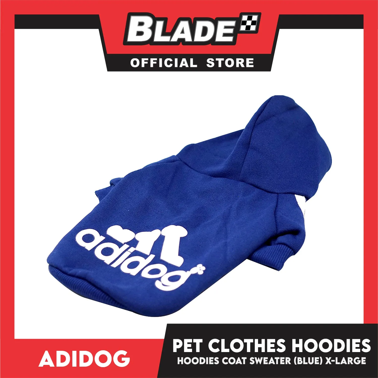 Adidog Pet Clothes Hoodies, Dog Winter Hoodies Apparel Puppy Cute Warm Hoodies Coat Sweater (Blue)