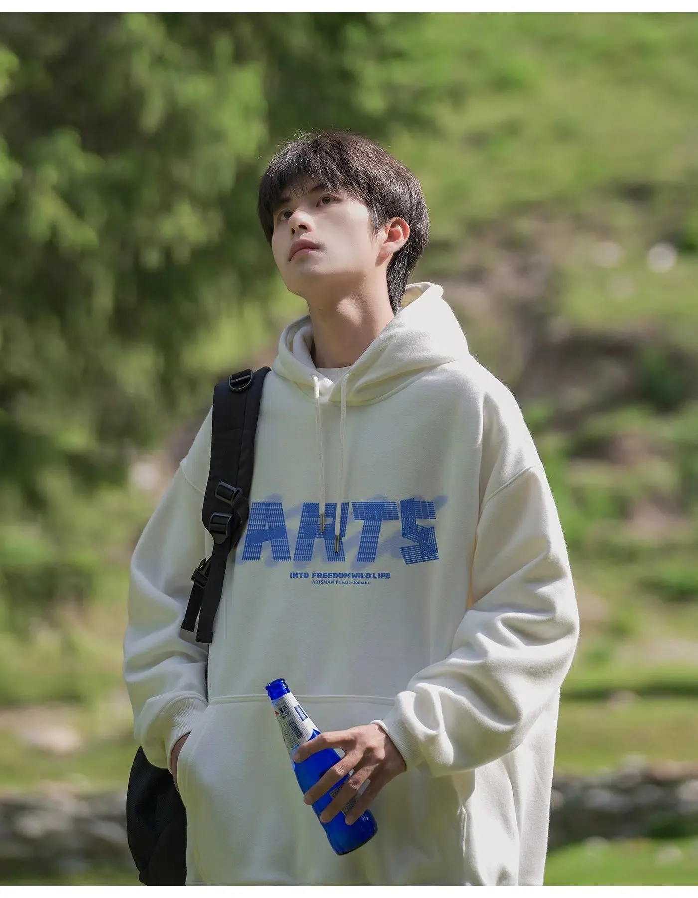Adjustable Drawstring Graphic Hoodie