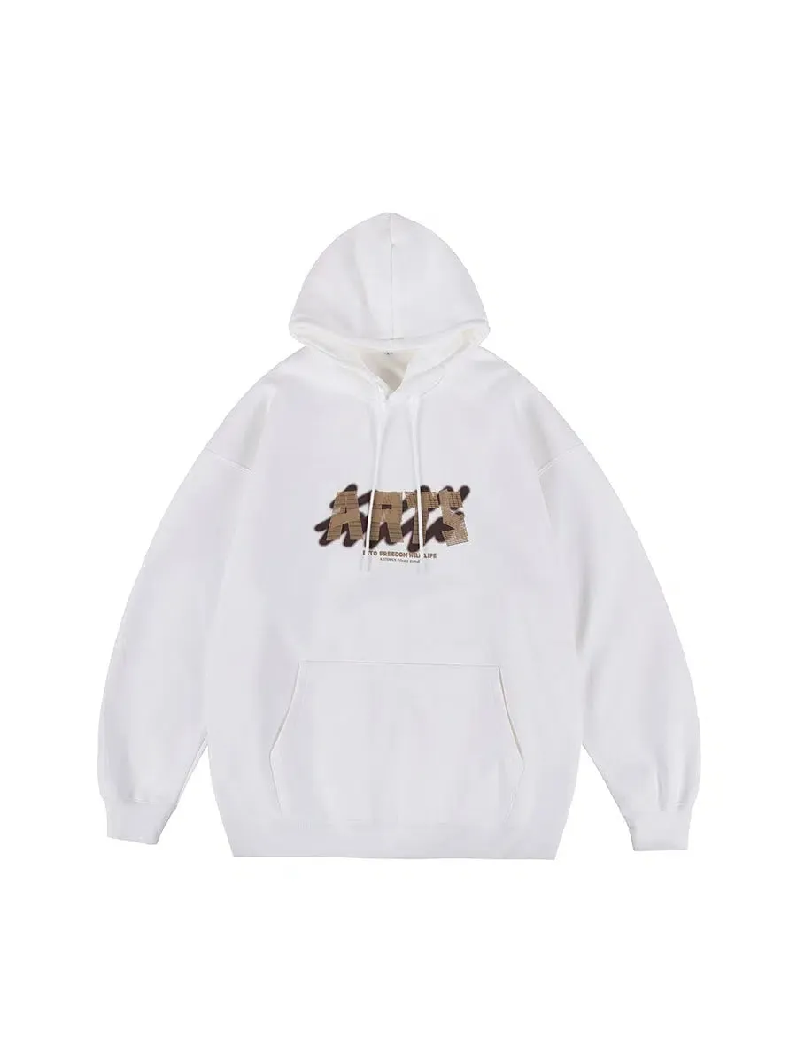 Adjustable Drawstring Graphic Hoodie