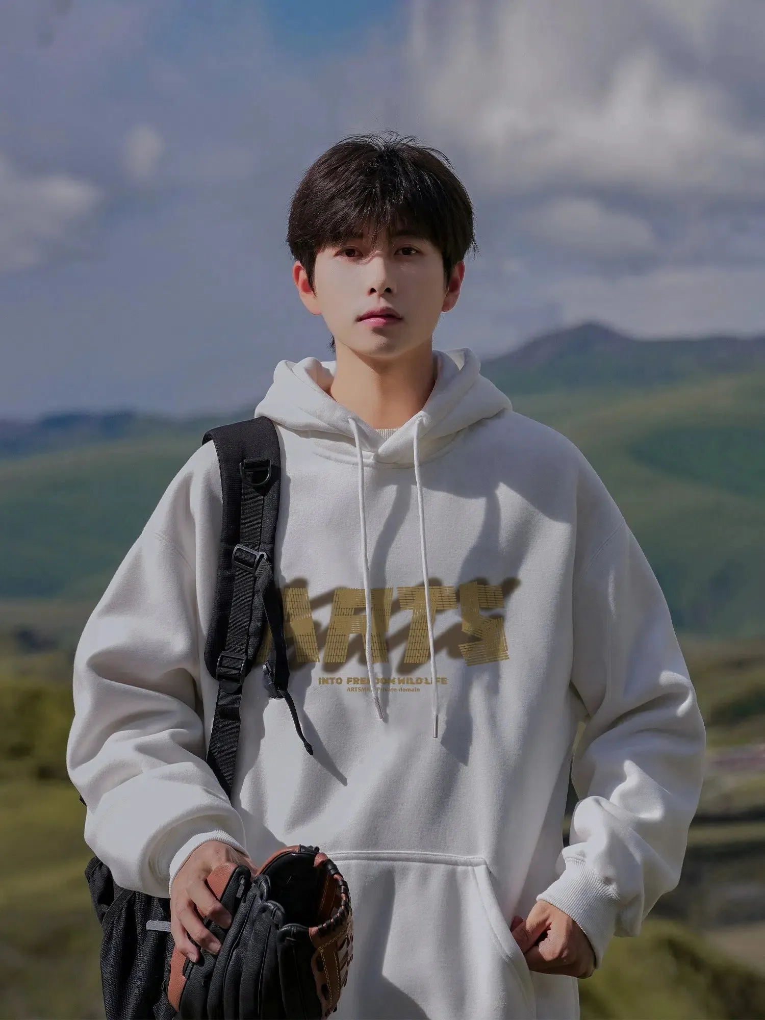 Adjustable Drawstring Graphic Hoodie