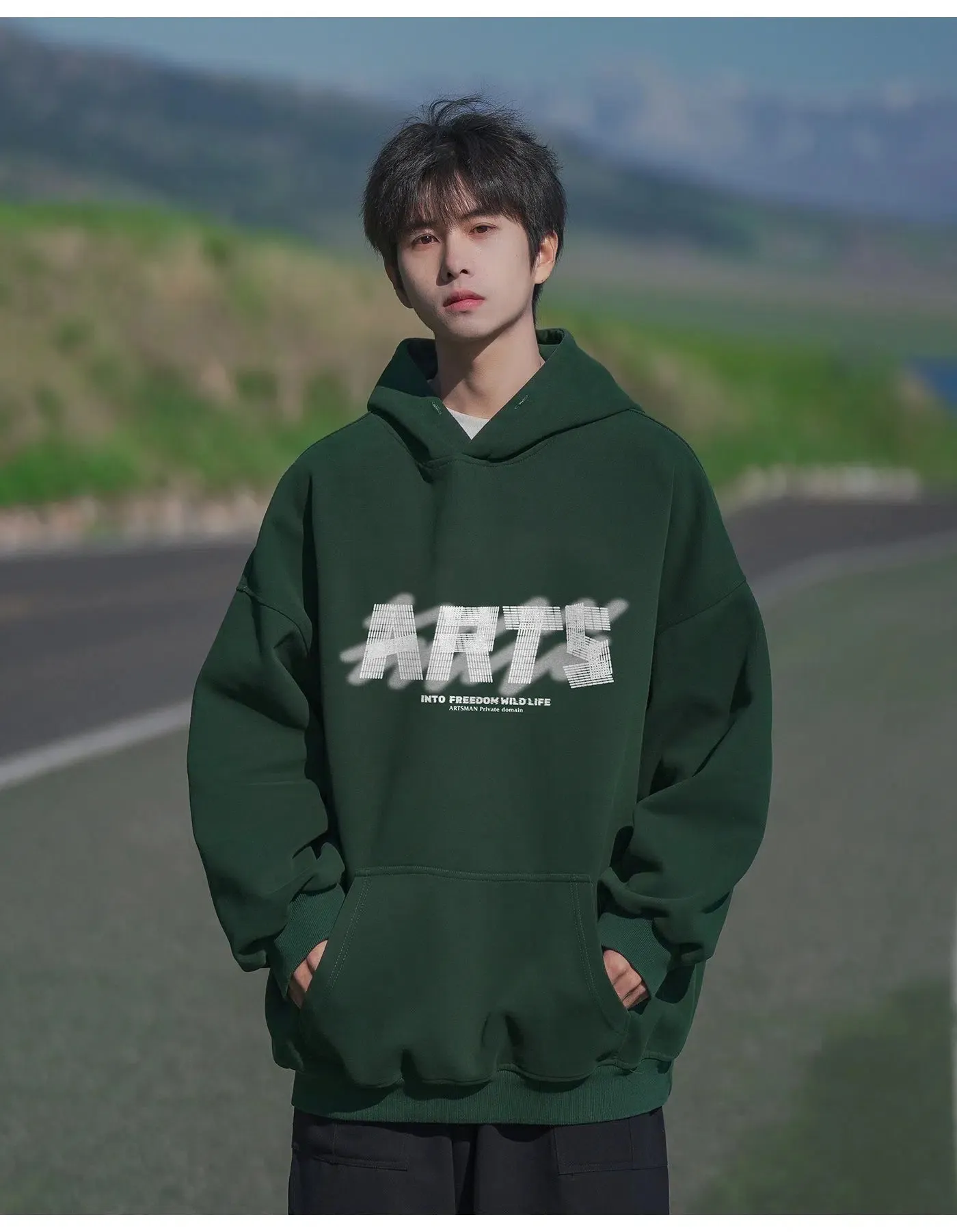 Adjustable Drawstring Graphic Hoodie