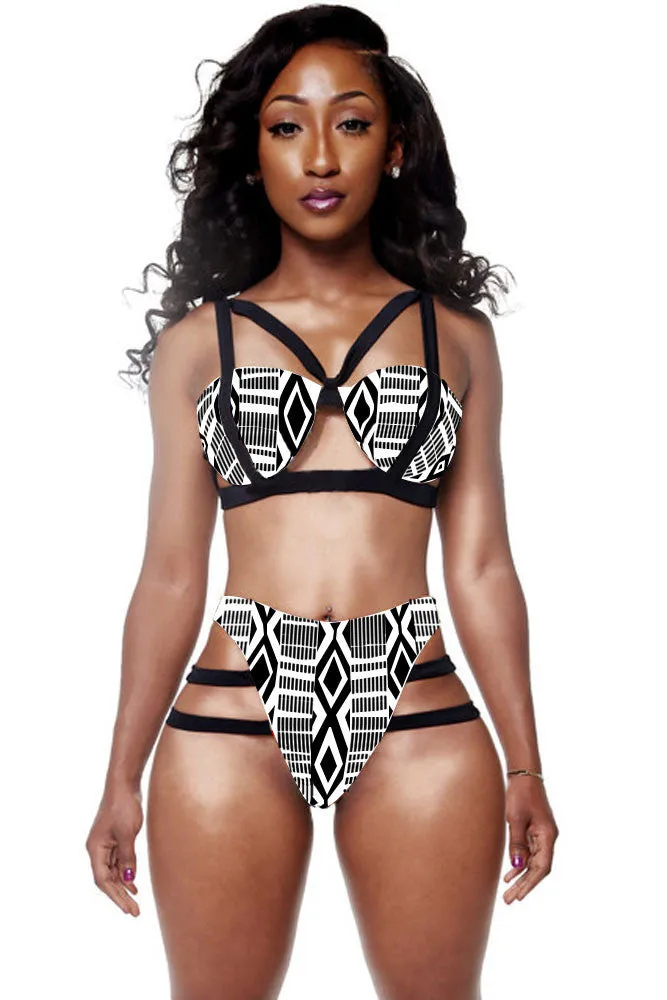 African Print Swimsuits Women African Print Inspired Two Piece Bathing Suit Women Bikinis Sets African Swimwear LC41665