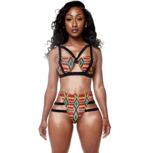 African Print Swimsuits Women African Print Inspired Two Piece Bathing Suit Women Bikinis Sets African Swimwear LC41665