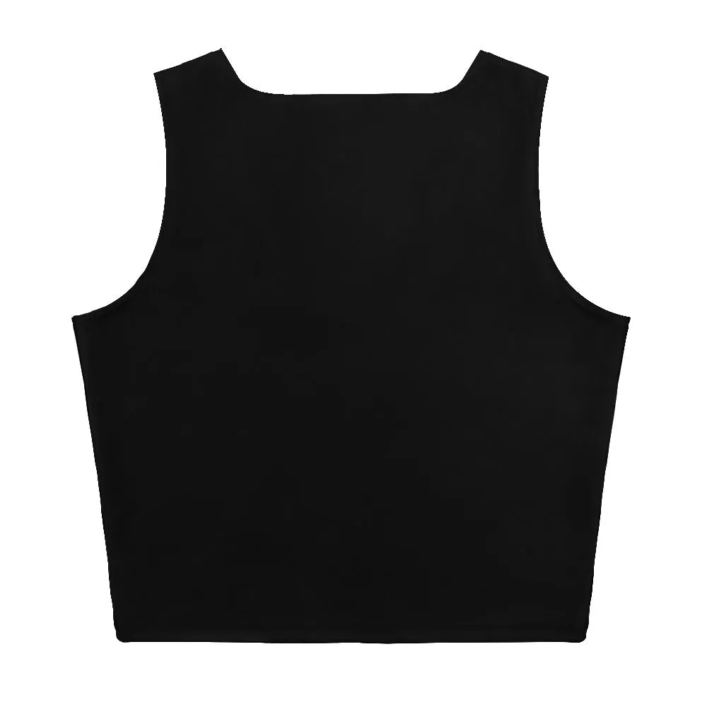 Afrocentric Logo Fitted Crop Top - Black