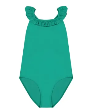 Alba Crossback Ruffle Swimsuit - Baleares Green