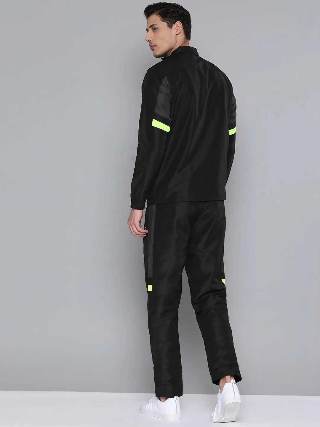 Alcis Men Color Blocked Black Track Suit