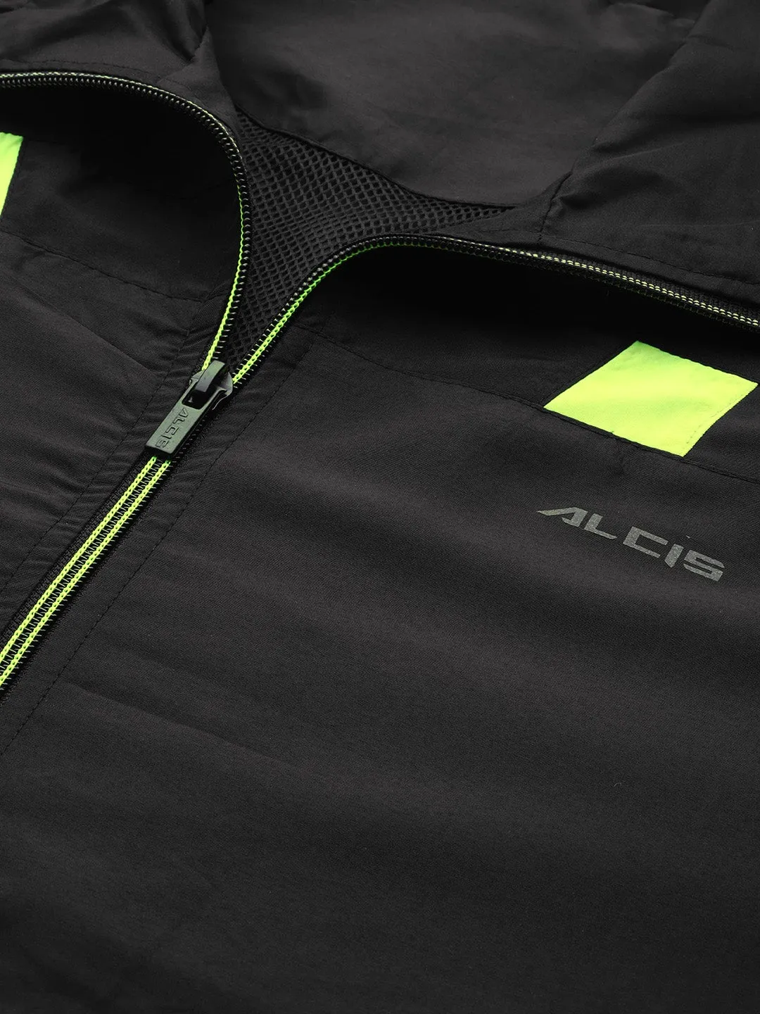 Alcis Men Color Blocked Black Track Suit