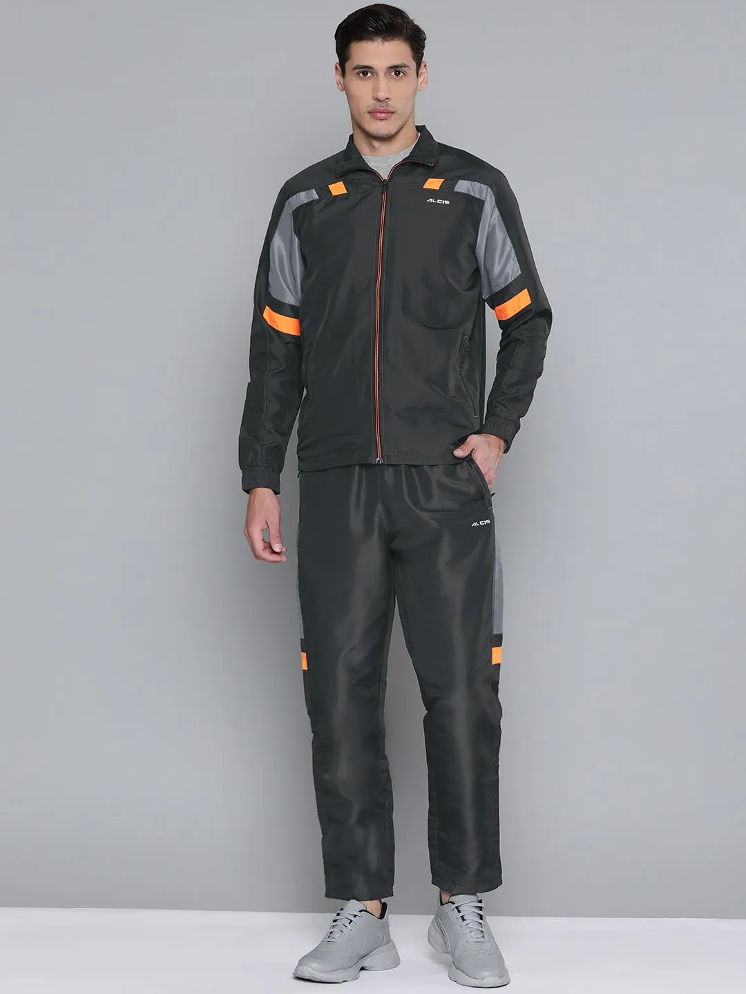 Alcis Men Color Blocked Grey Track Suit