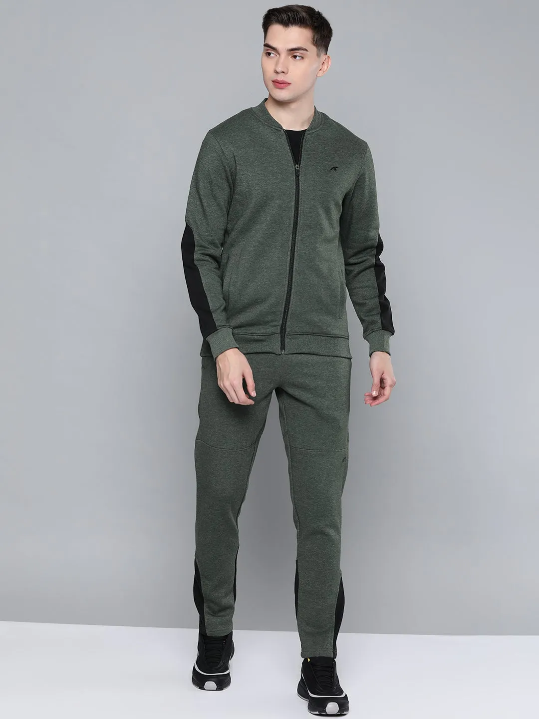Alcis Men Colorblock Green Track Suit